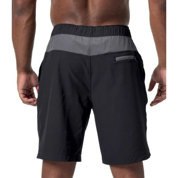 SPEEDO Tech Volley Swim Shorts Sz M (32-34) Black Grey Swim Trunks Swimsuit NWT - Picture 1 of 11